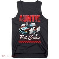 Race Car Birthday Party Racing Family Auntie Pit Crew Tank Top thumb 0