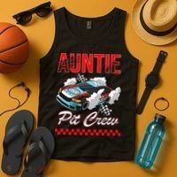 Race Car Birthday Party Racing Family Auntie Pit Crew Tank Top thumb 4