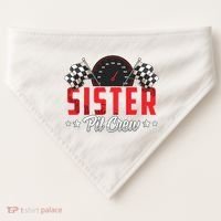 Race Car Birthday Party Racing Family Sister Pit Crew USA-Made Doggie Bandana thumb 0