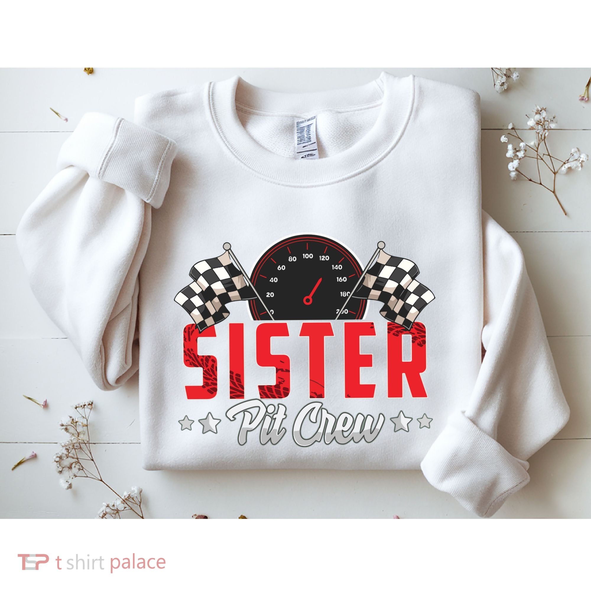 Race Car Birthday Party Racing Family Sister Pit Crew Sweatshirt