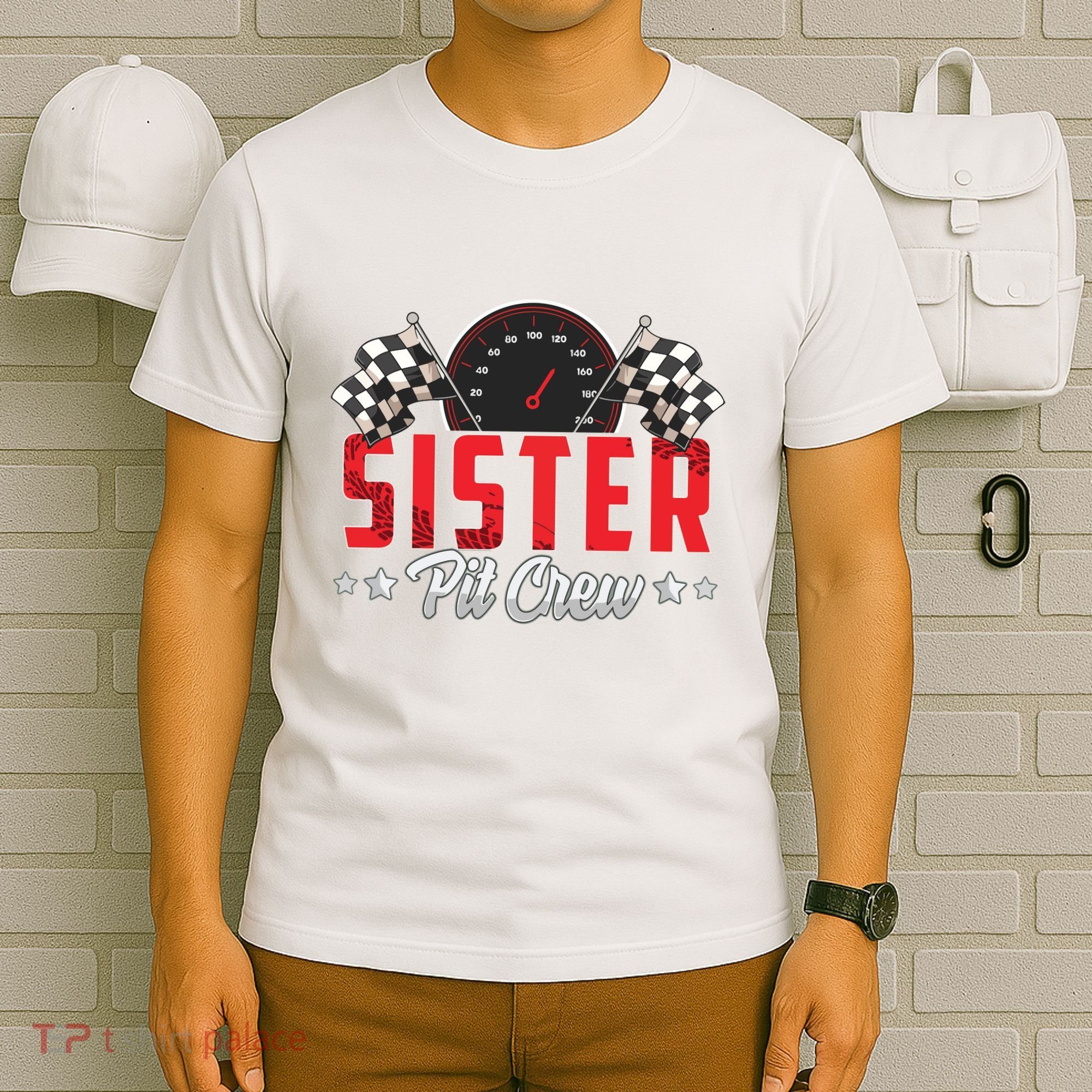 Race Car Birthday Party Racing Family Sister Pit Crew T-Shirt