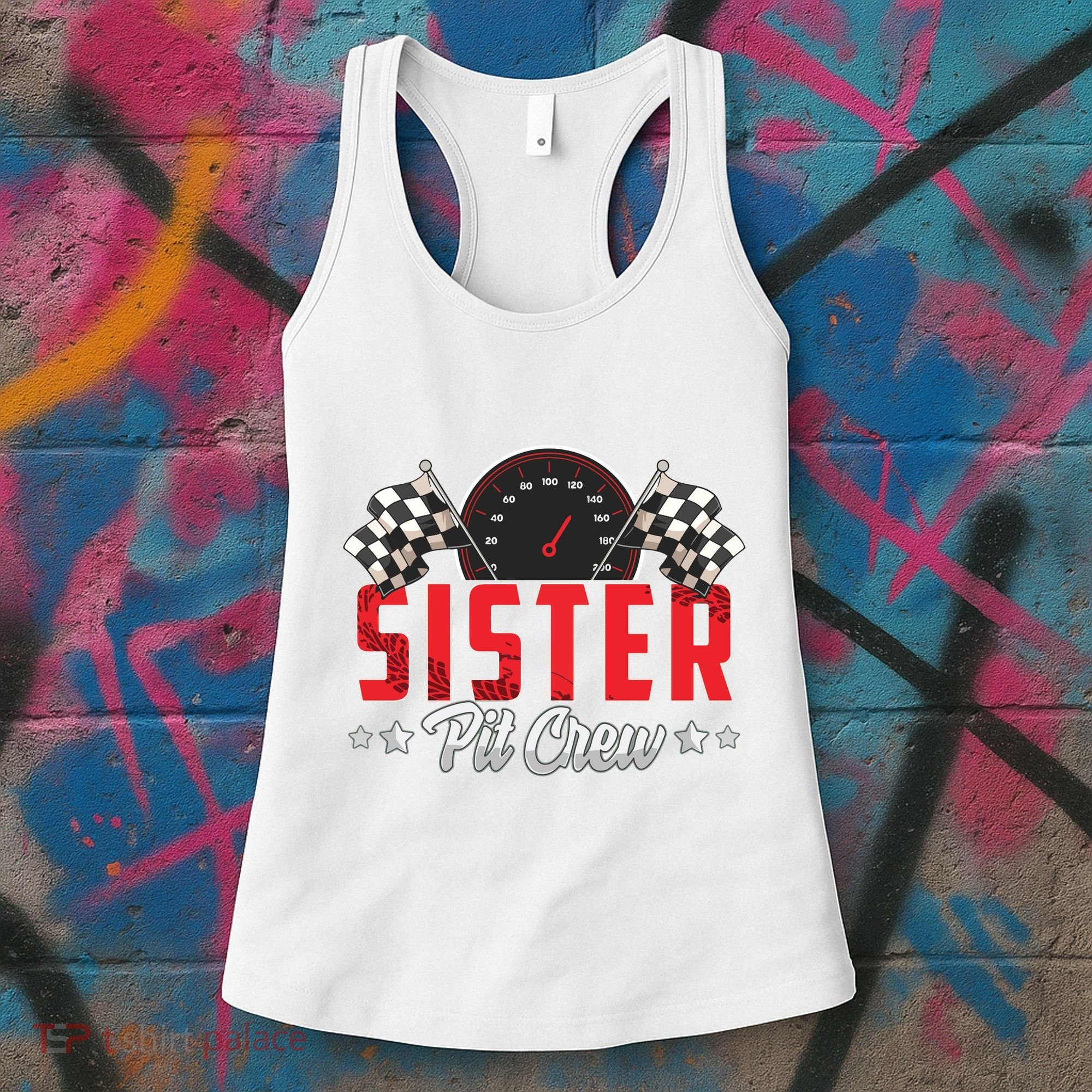 Race Car Birthday Party Racing Family Sister Pit Crew Women's Tank Top