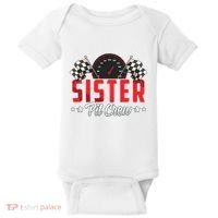 Race Car Birthday Party Racing Family Sister Pit Crew Baby Bodysuit thumb 0