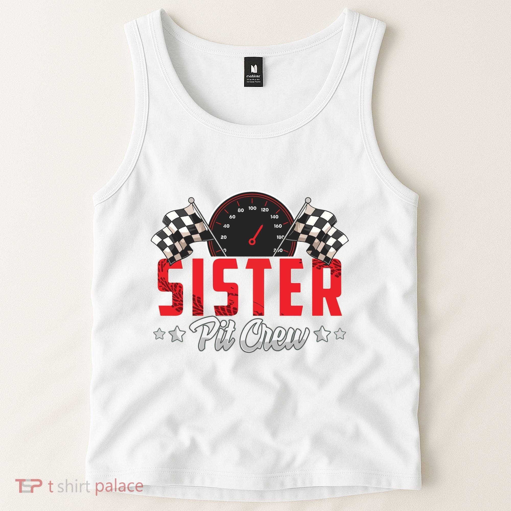 Race Car Birthday Party Racing Family Sister Pit Crew Tank Top
