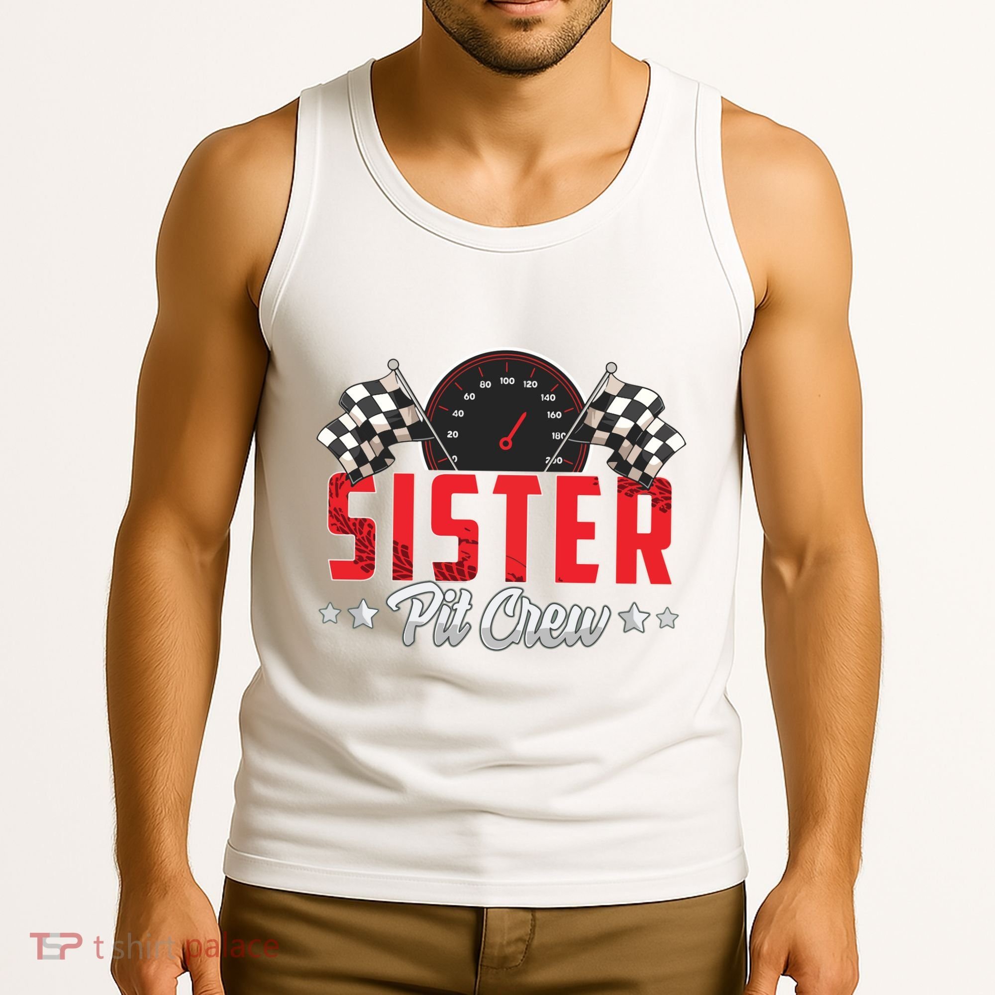 Race Car Birthday Party Racing Family Sister Pit Crew Tank Top