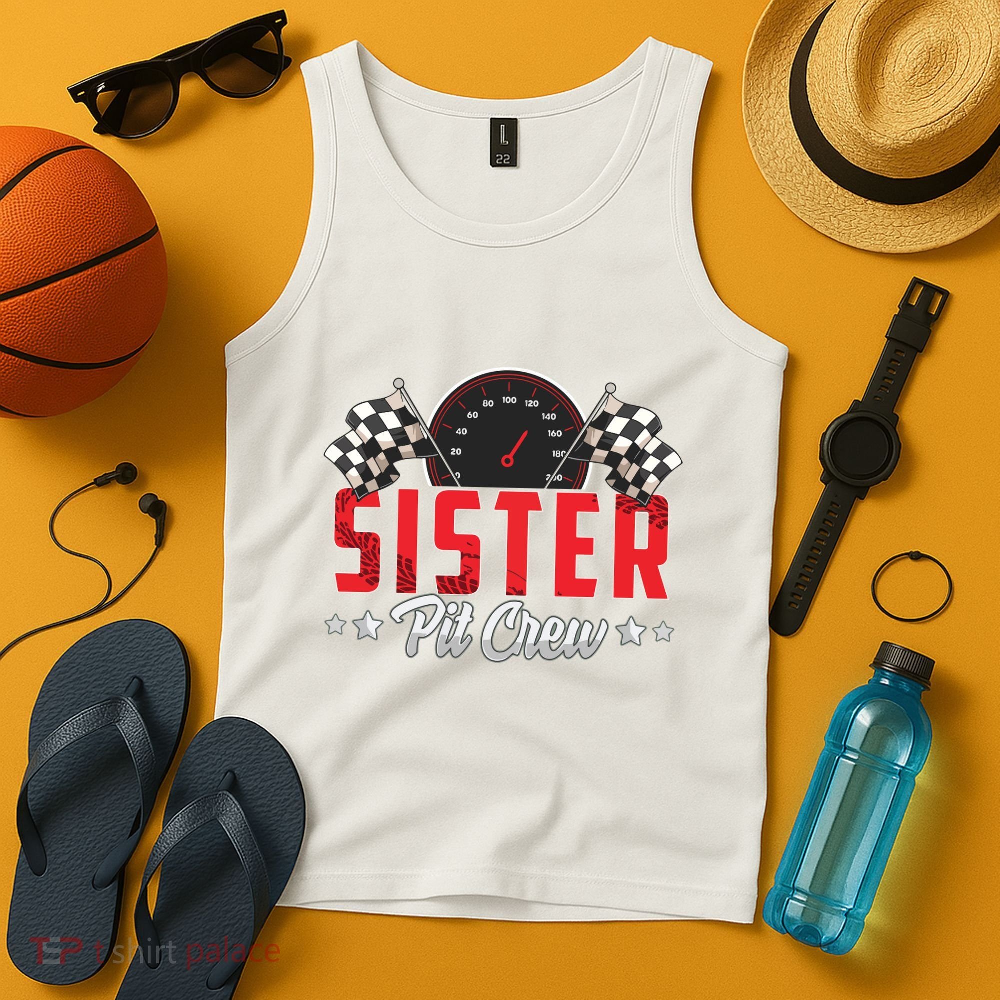 Race Car Birthday Party Racing Family Sister Pit Crew Tank Top