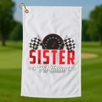 Race Car Birthday Party Racing Family Sister Pit Crew Golf Towel thumb 1