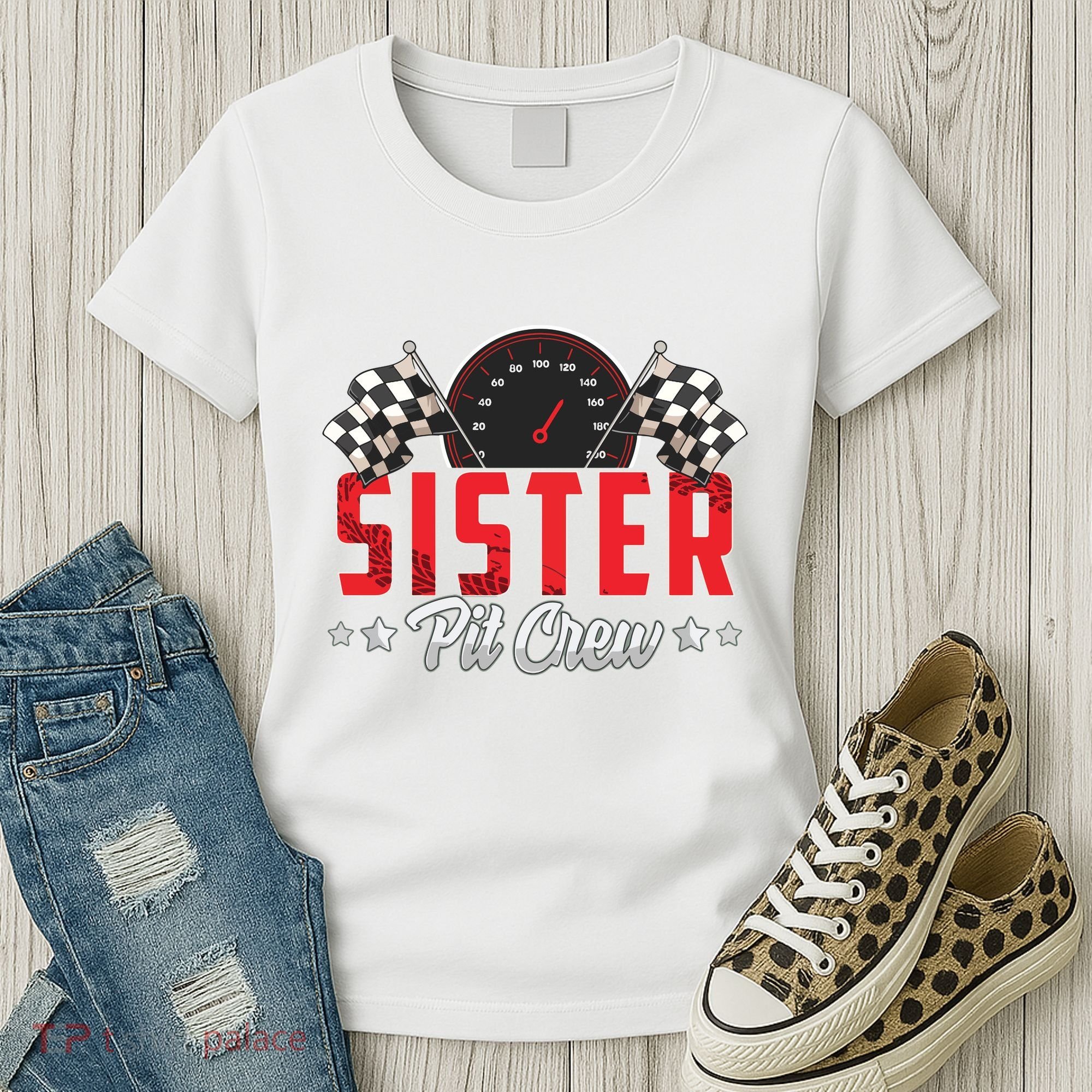 Race Car Birthday Party Racing Family Sister Pit Crew Women's T-Shirt