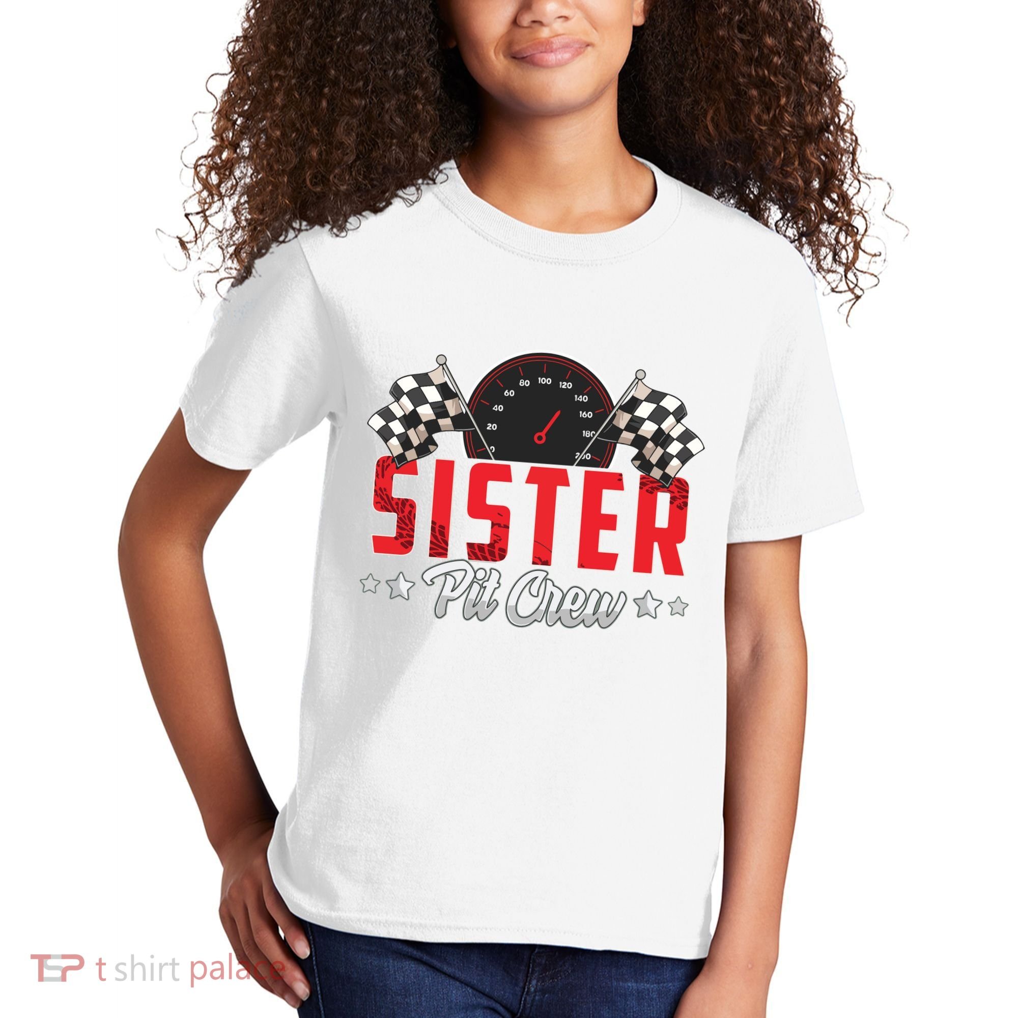 Race Car Birthday Party Racing Family Sister Pit Crew Kids T-Shirt