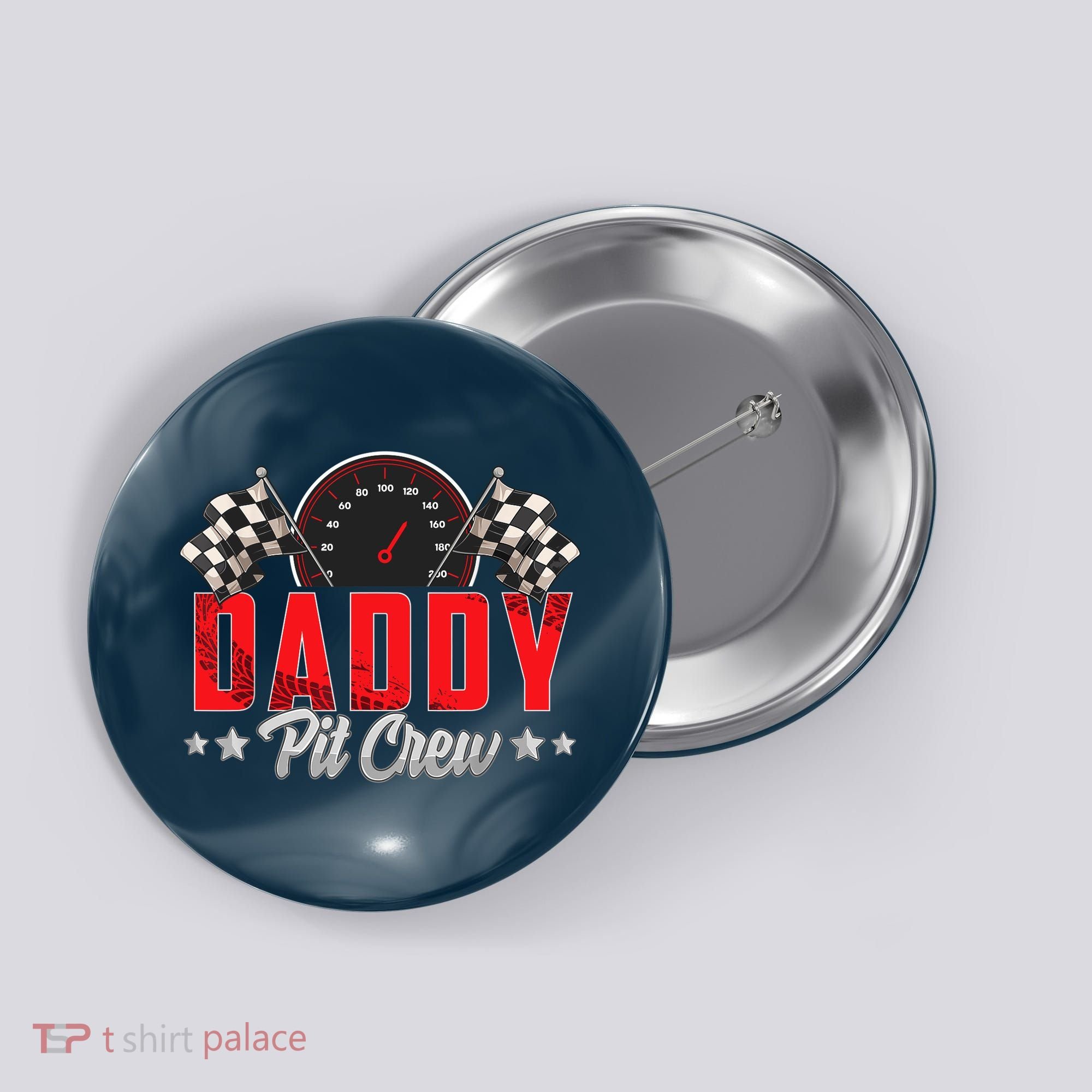 Race Car Birthday Party Racing Family Daddy Pit Crew Button