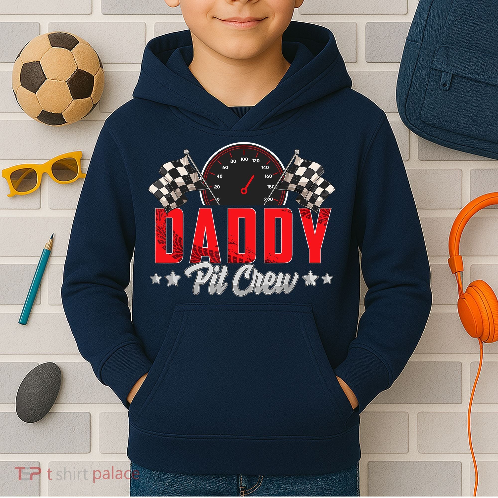 Race Car Birthday Party Racing Family Daddy Pit Crew Kids Hoodie