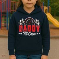 Race Car Birthday Party Racing Family Daddy Pit Crew Kids Hoodie thumb 3