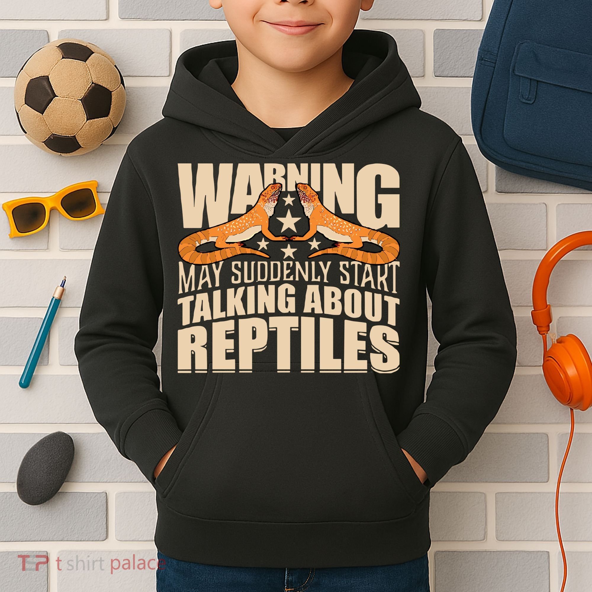 Reptiles Cute Bearded Dragon Kids Hoodie