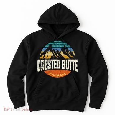 Retro Crested Butte Outdoors Mountain Colorado Hoodie