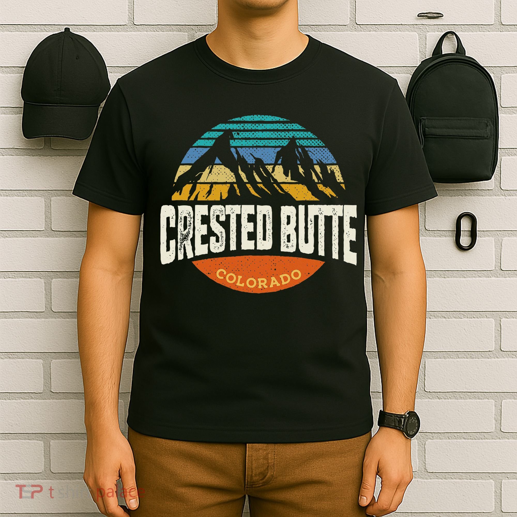 Retro Crested Butte Outdoors Mountain Colorado T-Shirt