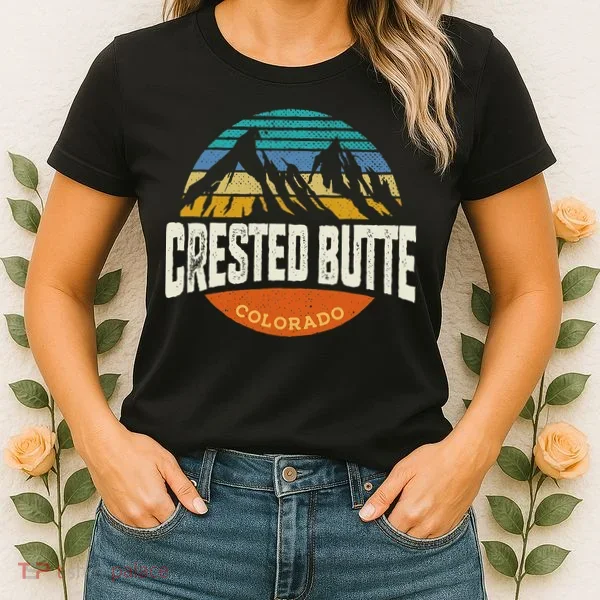 Retro Crested Butte Outdoors Mountain Colorado Women's T-Shirt