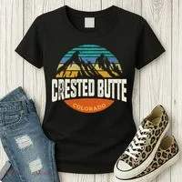 Retro Crested Butte Outdoors Mountain Colorado Women's T-Shirt thumb 3