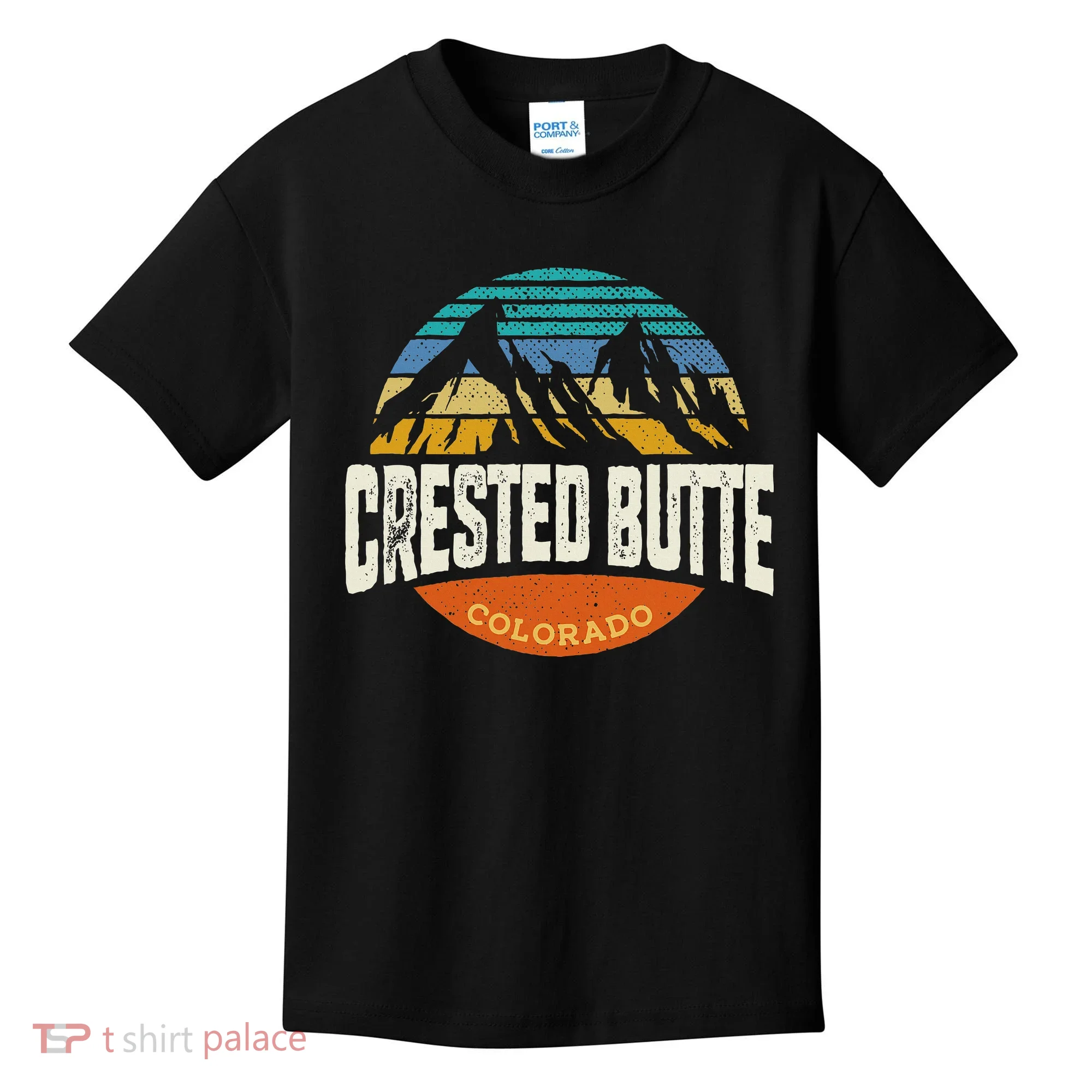 Retro Crested Butte Outdoors Mountain Colorado Kids T-Shirt