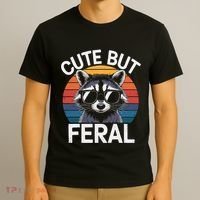 Racoon Cute But Feral Humor Teen Funny T-Shirt thumb 3