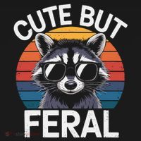 Racoon Cute But Feral Humor Teen Funny Women's Hoodie thumb 2