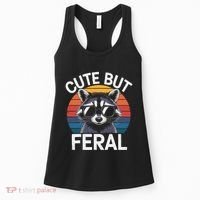 Racoon Cute But Feral Humor Teen Funny Women's Tank Top thumb 0