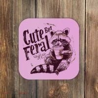 Raccoon Cute But Feral Coaster thumb 0