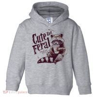 Raccoon Cute But Feral Toddler Hoodie thumb 0
