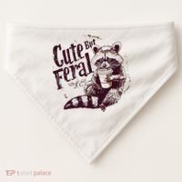 Raccoon Cute But Feral USA-Made Doggie Bandana thumb 0