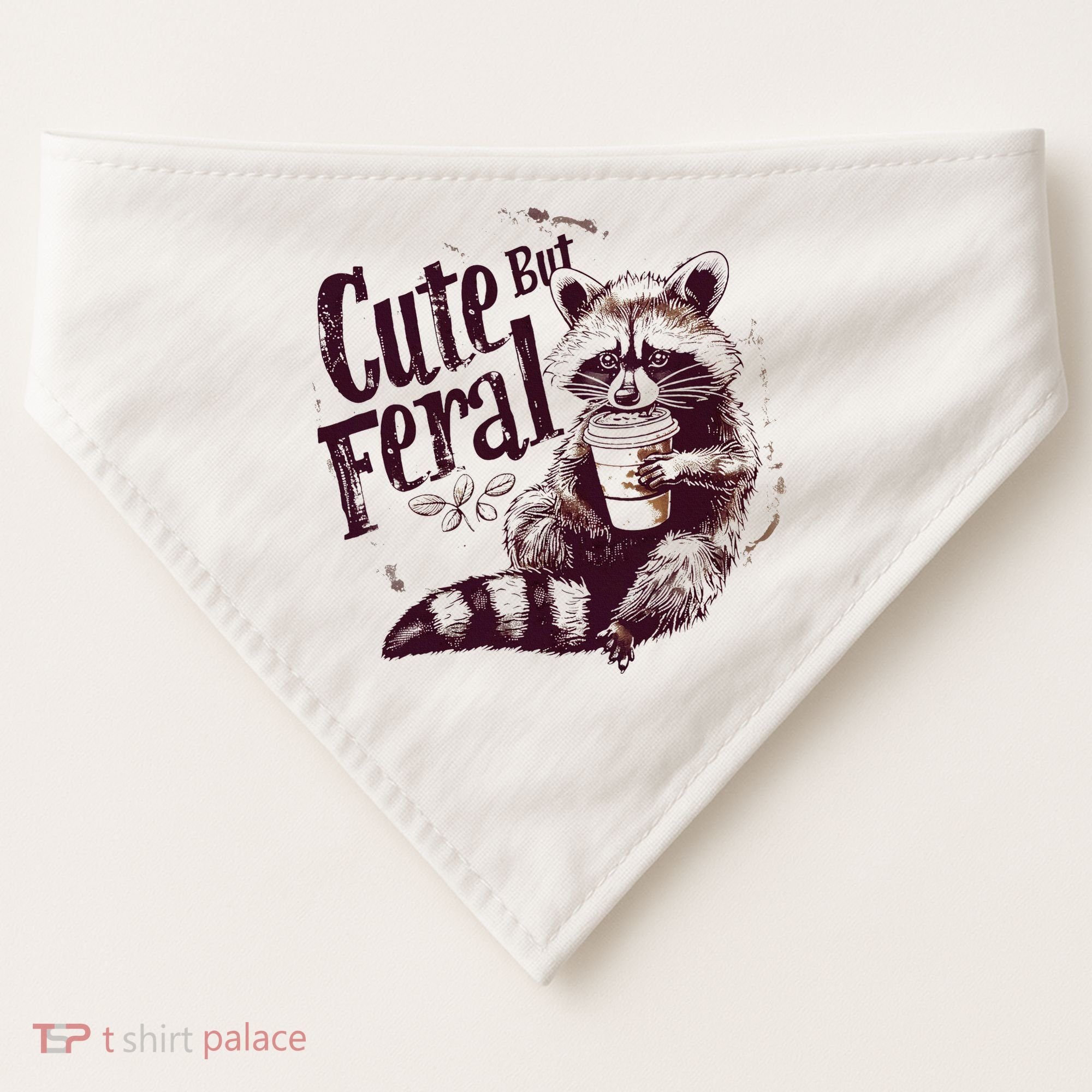 Raccoon Cute But Feral USA-Made Doggie Bandana