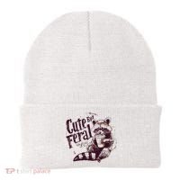 Raccoon Cute But Feral Beanie thumb 0