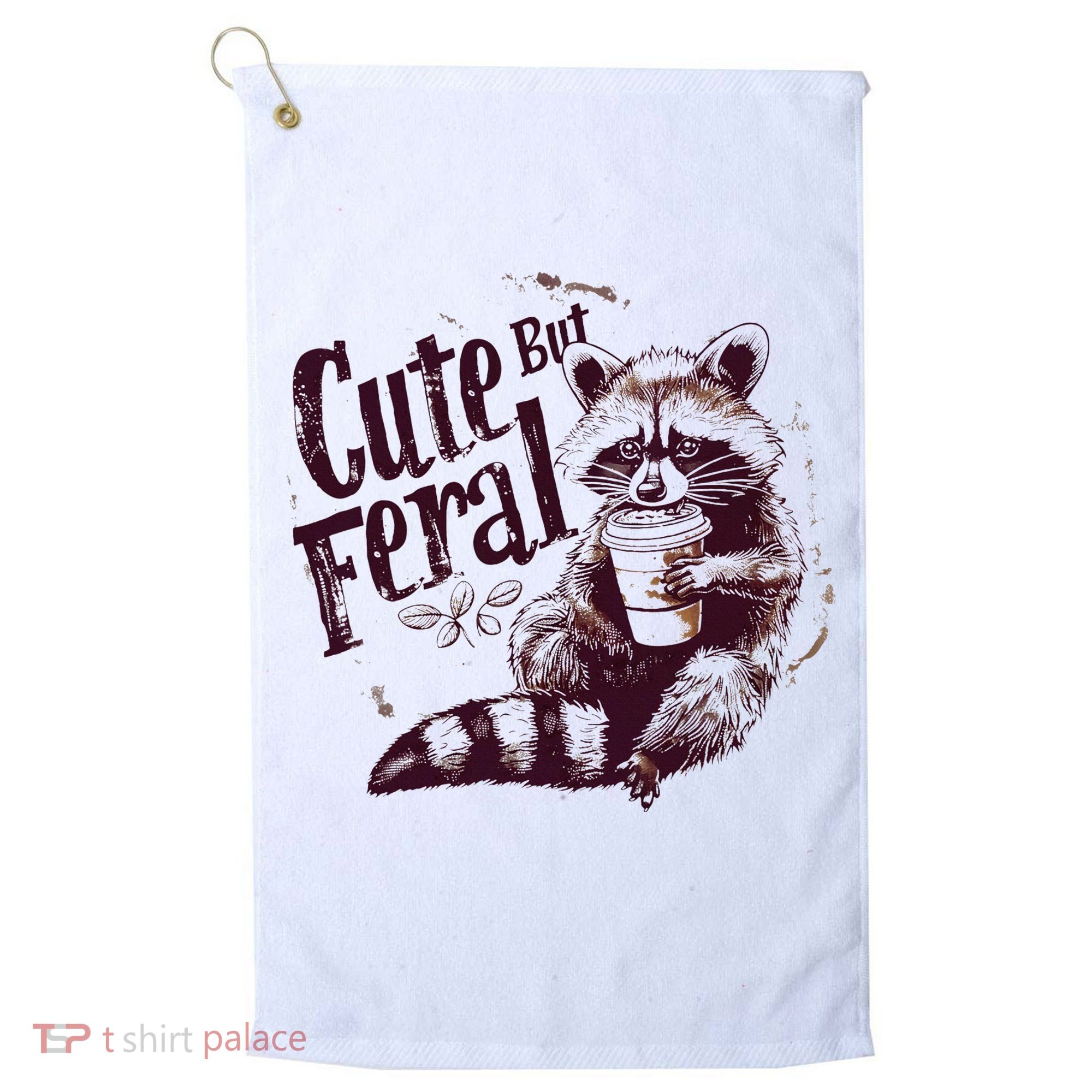 Raccoon Cute But Feral Golf Towel