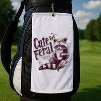 Raccoon Cute But Feral Golf Towel thumb 2
