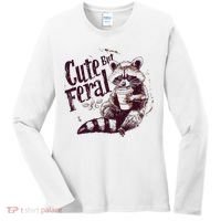 Raccoon Cute But Feral Women's Long Sleeve Shirt thumb 0