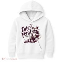 Raccoon Cute But Feral Kids Hoodie thumb 0