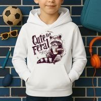 Raccoon Cute But Feral Kids Hoodie thumb 2