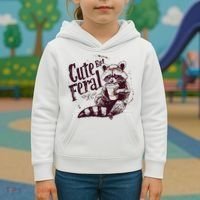 Raccoon Cute But Feral Kids Hoodie thumb 3