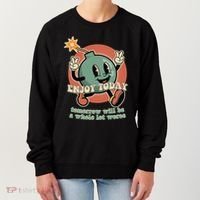 Retro Cartoon Bomb Nihilism Classic Fit Crew Neck Short Sleeve Black Women's Sweatshirt thumb 0