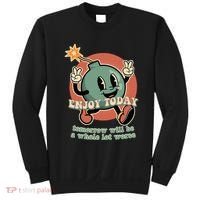 Retro Cartoon Bomb Nihilism Classic Fit Crew Neck Short Sleeve Black Sweatshirt thumb 0
