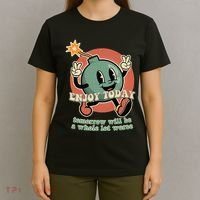Retro Cartoon Bomb Nihilism Classic Fit Crew Neck Short Sleeve Black T-Shirt thumb 4