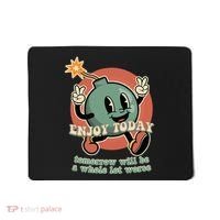 Retro Cartoon Bomb Nihilism Classic Fit Crew Neck Short Sleeve Black Mousepad thumb 0