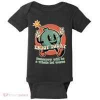 Retro Cartoon Bomb Nihilism Classic Fit Crew Neck Short Sleeve Black Baby Bodysuit thumb 0