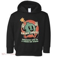 Retro Cartoon Bomb Nihilism Classic Fit Crew Neck Short Sleeve Black Toddler Hoodie thumb 0