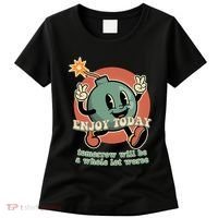 Retro Cartoon Bomb Nihilism Classic Fit Crew Neck Short Sleeve Black Women's T-Shirt thumb 0