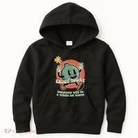 Retro Cartoon Bomb Nihilism Classic Fit Crew Neck Short Sleeve Black Kids Hoodie thumb 0