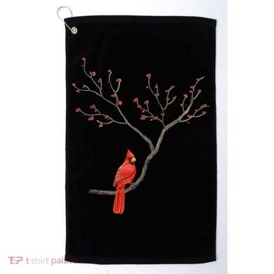 Red Cardinal Bird Lovers Birdwatching Birding Vintage Gift Golf Towel