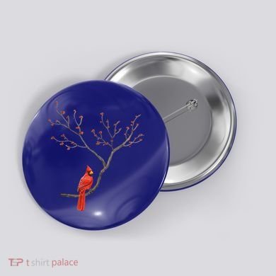 Red Cardinal Bird Lovers Birdwatching Birding Vintage Gift Button