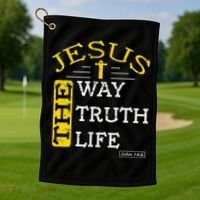 Religious Christian Bible Verse 146 Biblical Gospel Golf Towel thumb 1