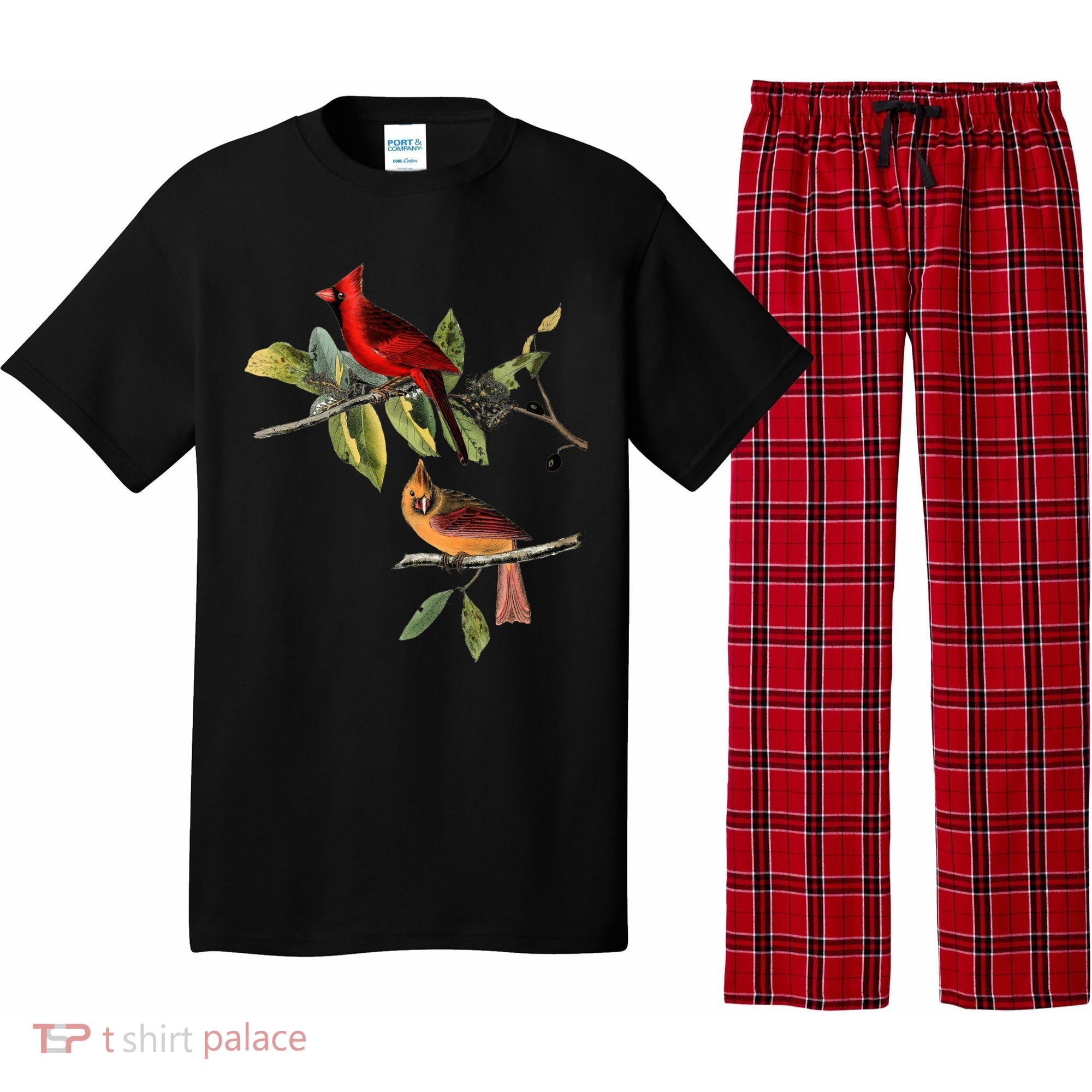Red Cardinal Bird Male Female Gift For Cardinal Bird Lovers Gift Pajama Set