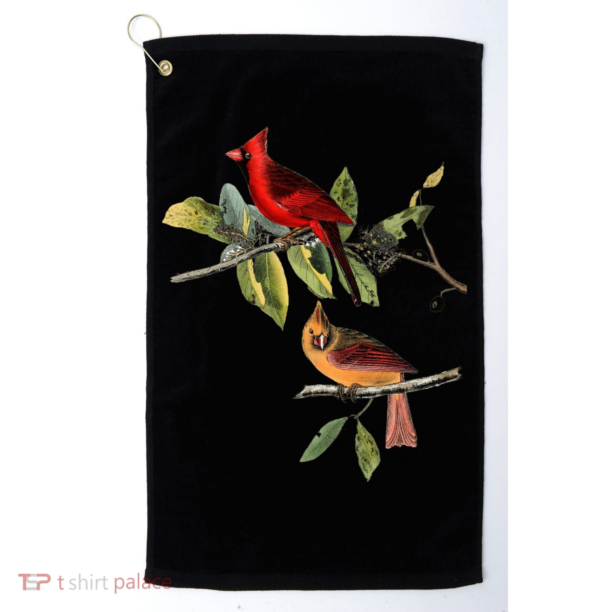 Red Cardinal Bird Male Female Gift For Cardinal Bird Lovers Gift Golf Towel