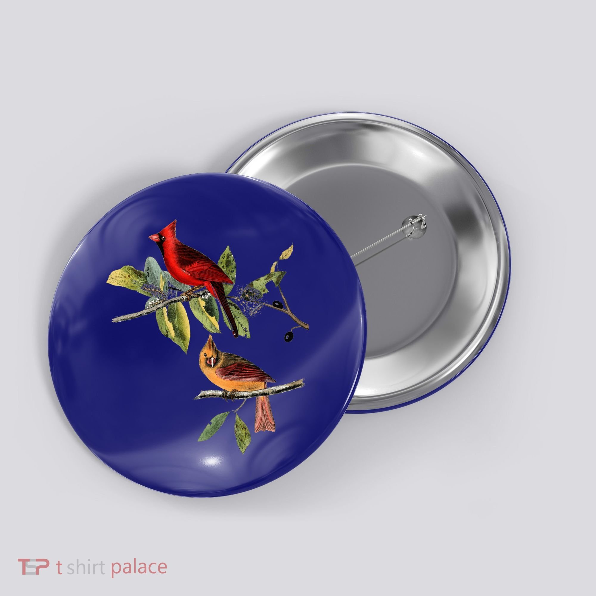 Red Cardinal Bird Male Female Gift For Cardinal Bird Lovers Gift Button